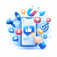 Social media marketing essentials in blue